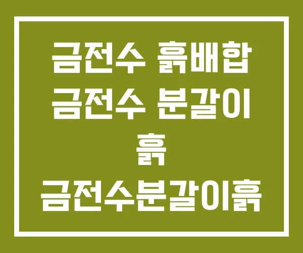 금전수 흙배합 금전수 분갈이 흙 금전수분갈이흙