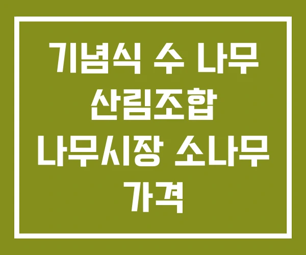 기념식 수 나무 산림조합 나무시장 소나무 가격