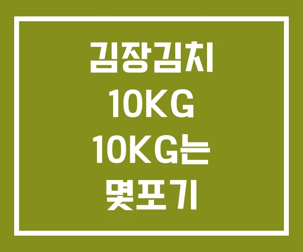 김장김치 10KG 10KG는 몇포기 김장김치10KG 가격