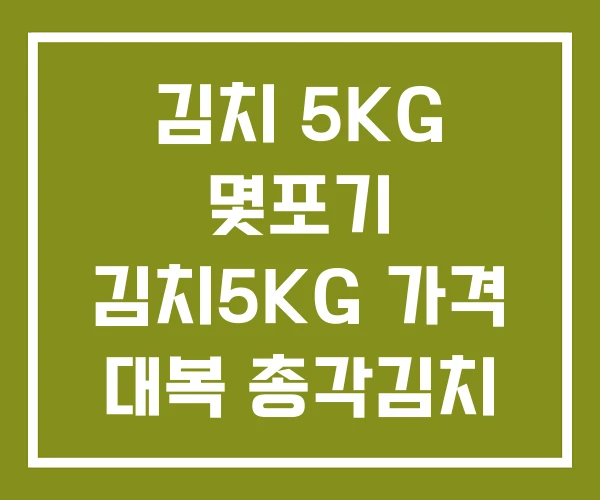 김치 5KG 몇포기 김치5KG 가격 대복 총각김치
