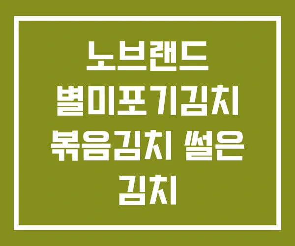 노브랜드 별미포기김치 볶음김치 썰은 김치