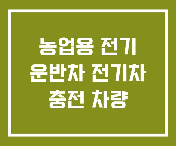 농업용 전기 운반차 전기차 충전 차량