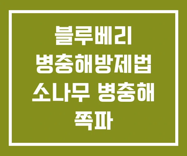 블루베리 병충해방제법 소나무 병충해 쪽파