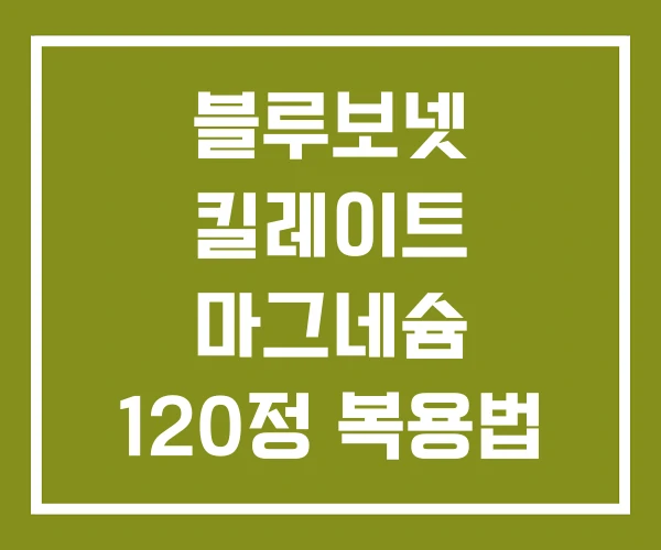 블루보넷 킬레이트 마그네슘 120정 복용법