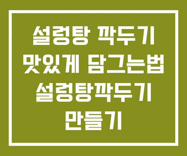 설렁탕 깍두기 맛있게 담그는법 설렁탕깍두기 만들기