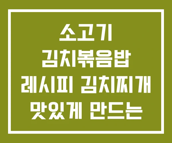 소고기 김치볶음밥 레시피 김치찌개 맛있게 만드는 방법 소고기 김치볶음밥 레시피 김치찌개 맛있게 만드는 방법
