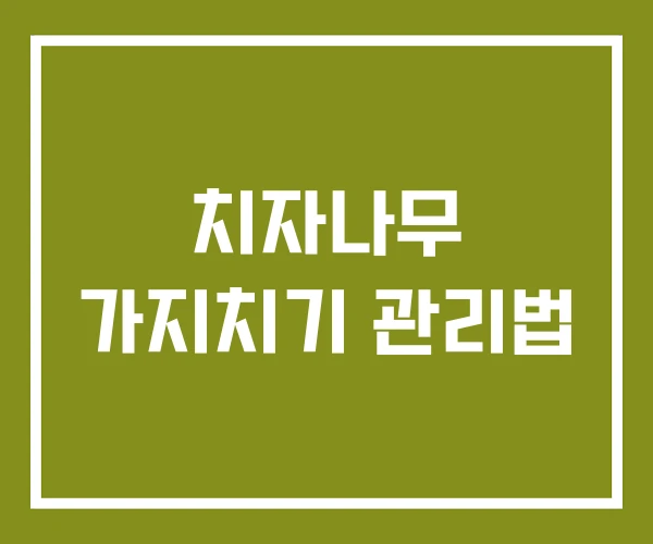 치자나무 가지치기 관리법